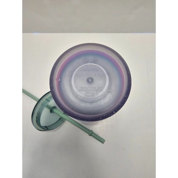Starbucks 2021 Iridescent Mermaid Tail Tumbler Frosted Cup With Lid Straw 24 Oz - Picture 5 of 6
